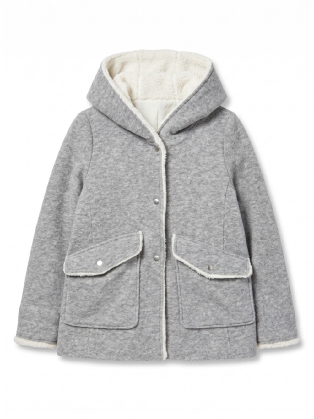 Zara Gray Teddy Jacket with Cream Sherpa Lining